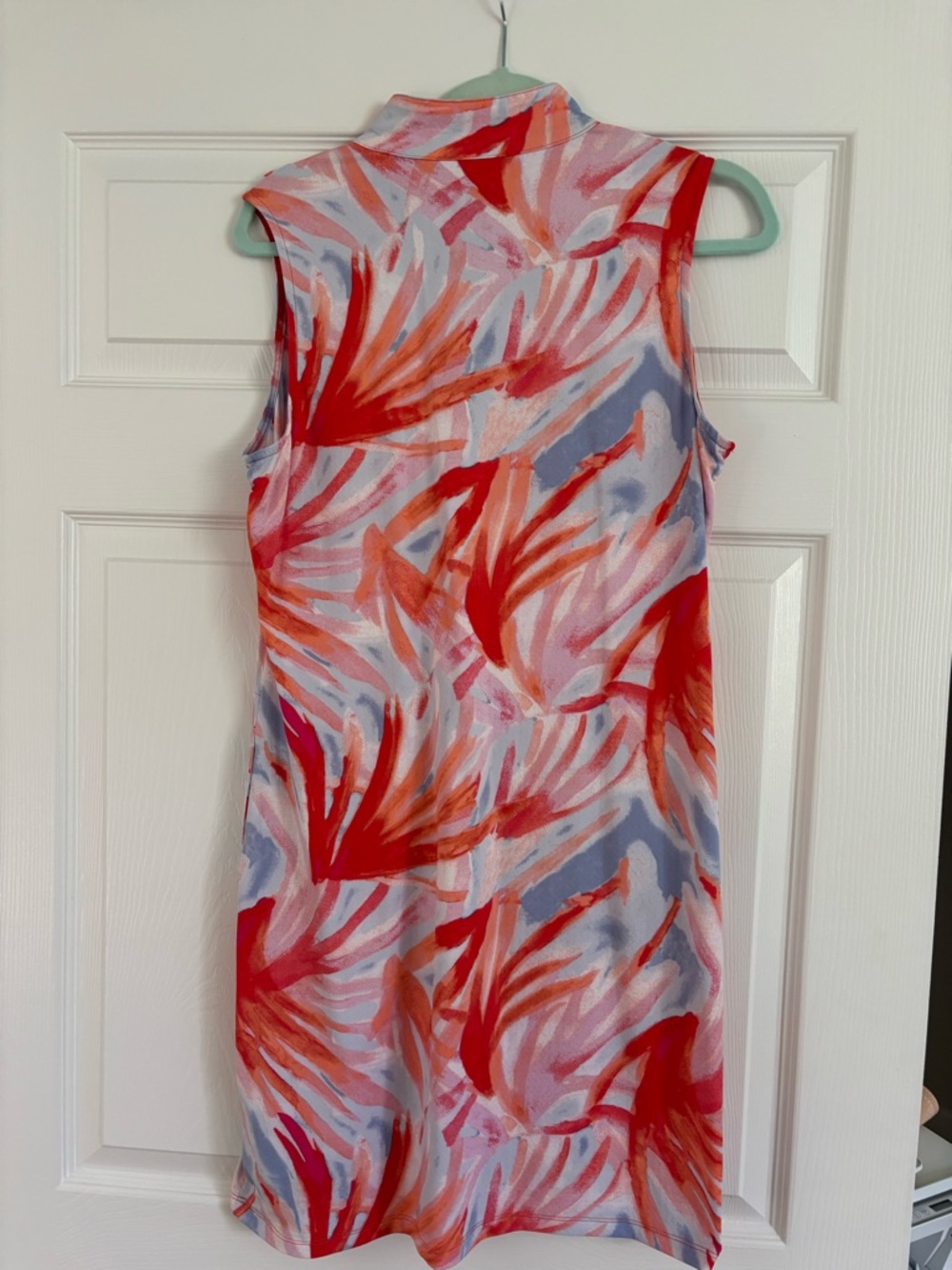Tribal Sleeveless Dress in Red and Orange Abstract Print - Picture 2 of 4